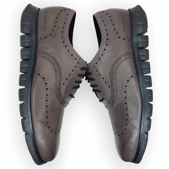 Cole Haan Zerogrand Wingtip Oxford Leather Shoes Size 10.5 Burnished Pavement main image 9